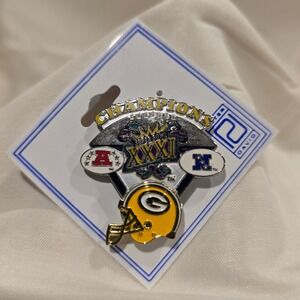 Green Bay Packers Super Bowl XXXI Champions NFL Pin Gold Helmet